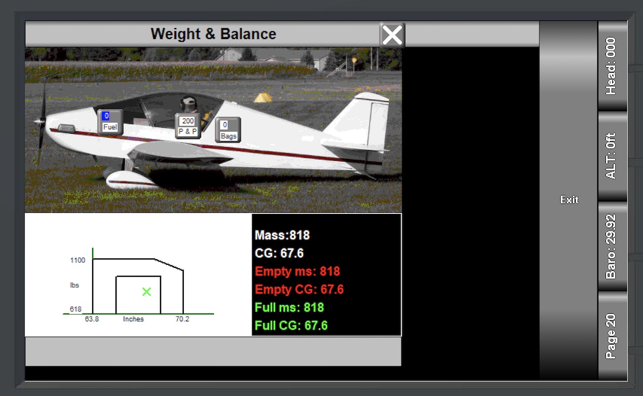 Sonex W/B page.  Note the numbers are all the same (bug?)